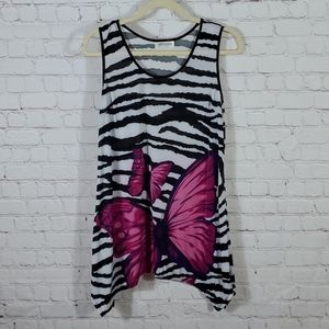 Tank Top Blouse Butterfly XL